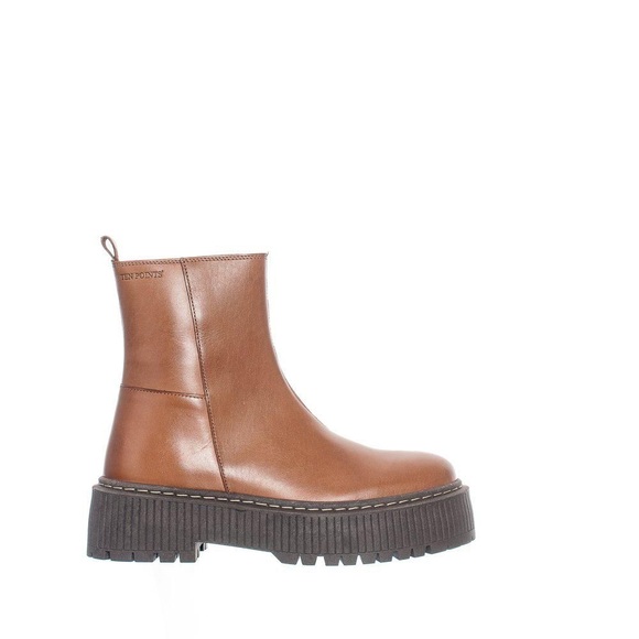 Lotta from Stockholm Ten Points Alina Chelsea Boots with Zip in Brown - Picture 2 of 9